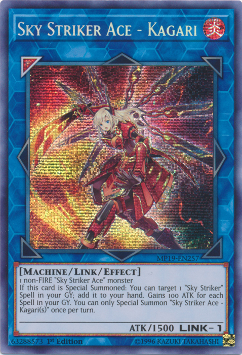 Sky Striker Ace - Kagari [MP19-EN257] Prismatic Secret Rare | Shuffle n Cut Hobbies & Games