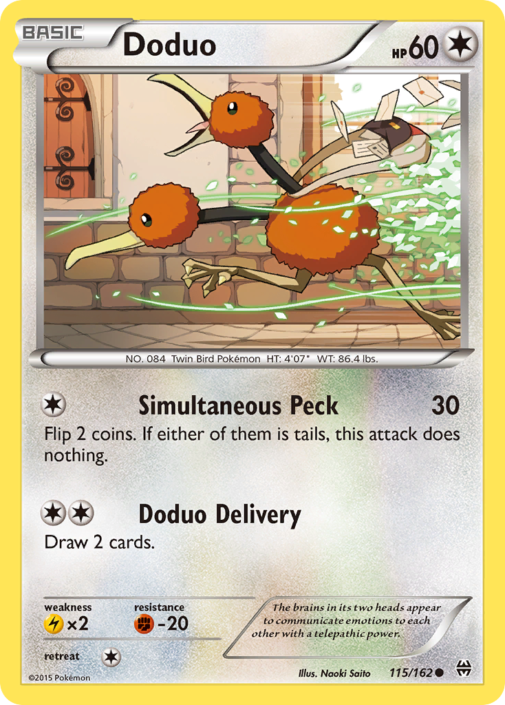 Doduo (115/162) [XY: BREAKthrough] | Shuffle n Cut Hobbies & Games