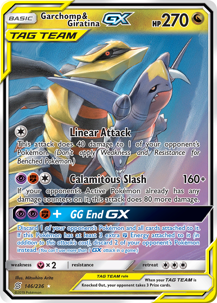 Garchomp & Giratina GX (146/236) [Sun & Moon: Unified Minds] | Shuffle n Cut Hobbies & Games