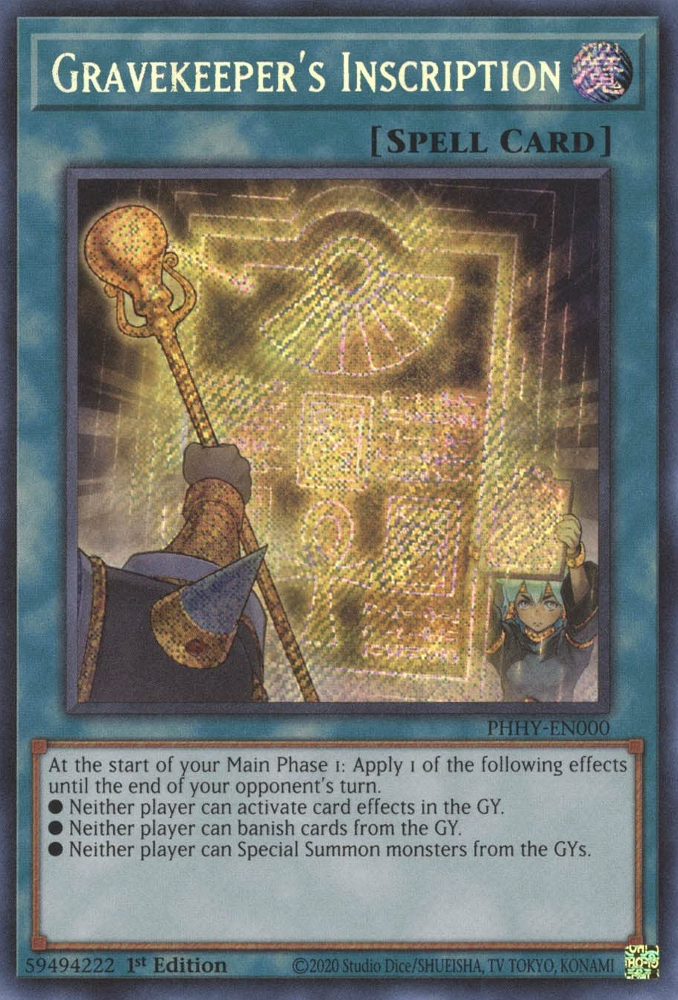 Gravekeeper's Inscription [PHHY-EN000] Secret Rare | Shuffle n Cut Hobbies & Games