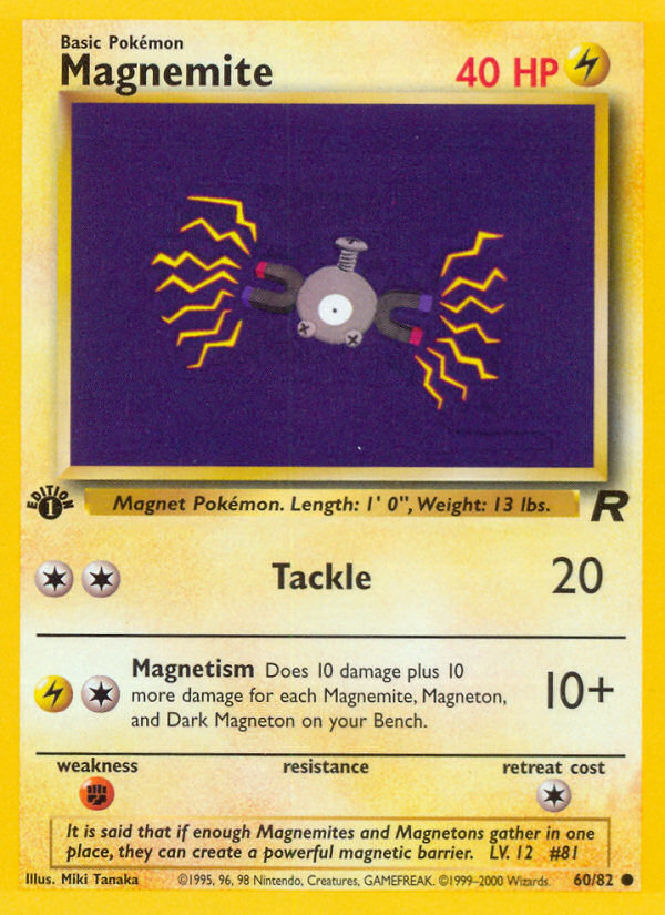 Magnemite (60/82) [Team Rocket 1st Edition] | Shuffle n Cut Hobbies & Games