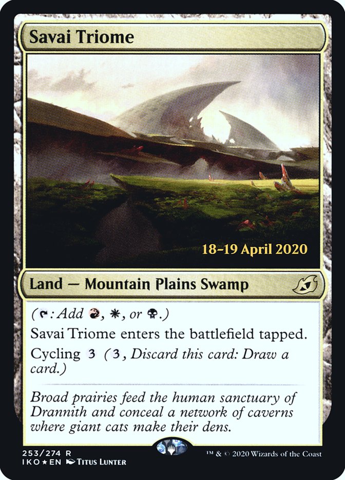 Savai Triome [Ikoria: Lair of Behemoths Prerelease Promos] | Shuffle n Cut Hobbies & Games