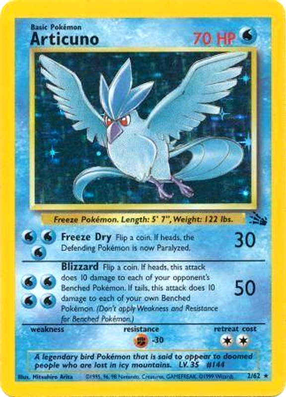 Articuno (2/62) [Fossil Unlimited] | Shuffle n Cut Hobbies & Games