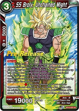 SS Broly, Unchained Might (BT13-025) [Supreme Rivalry Prerelease Promos] | Shuffle n Cut Hobbies & Games