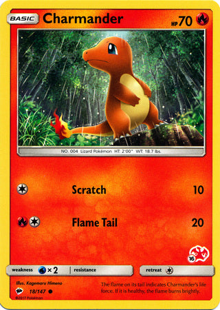 Charmander (18/147) (Charizard Stamp #16) [Battle Academy 2020] | Shuffle n Cut Hobbies & Games