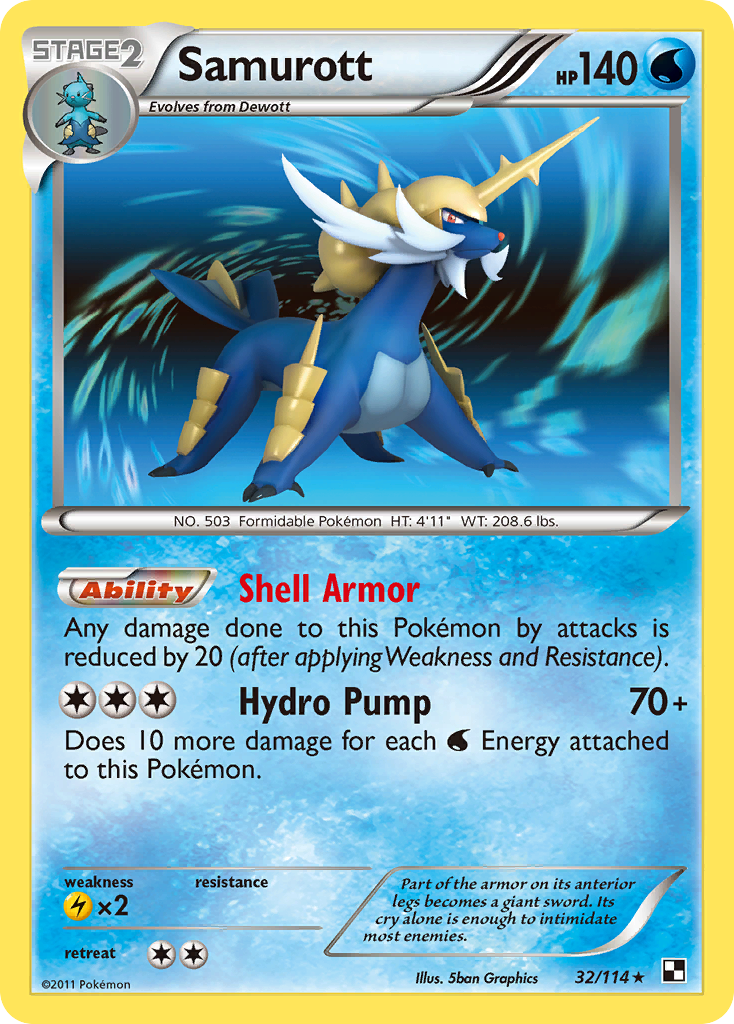 Samurott (32/114) [Black & White: Base Set] | Shuffle n Cut Hobbies & Games