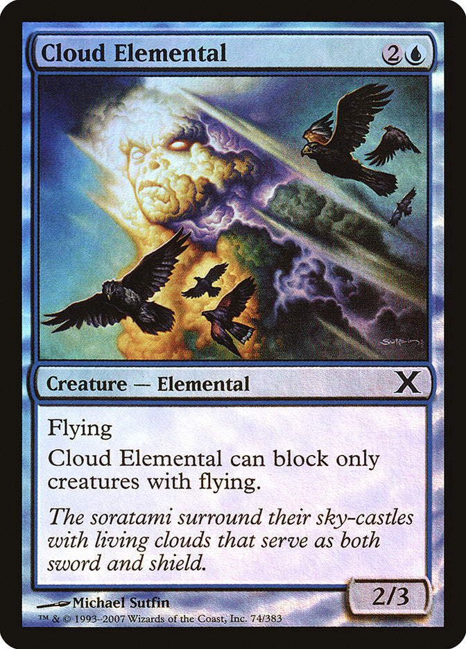 Cloud Elemental (Premium Foil) [Tenth Edition] | Shuffle n Cut Hobbies & Games