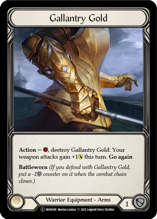 Gallantry Gold (Rainbow Foil) [U-MON108-RF] Unlimited Edition Rainbow Foil | Shuffle n Cut Hobbies & Games