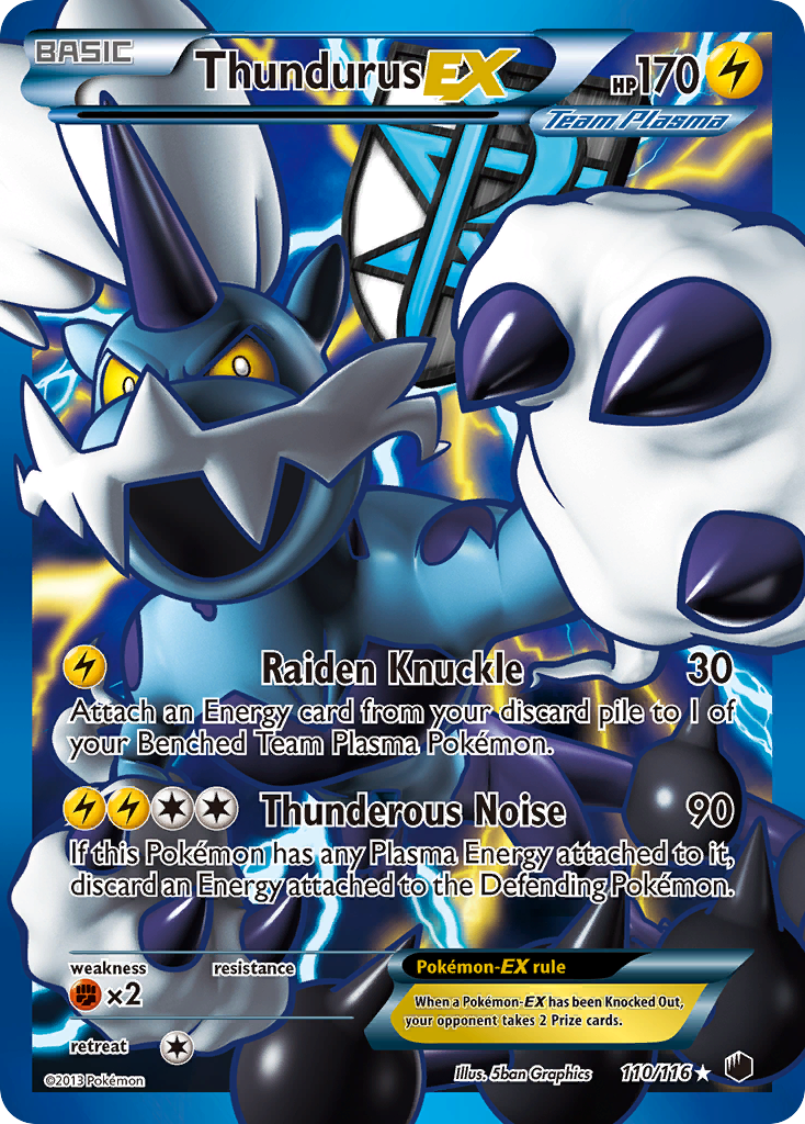 Thundurus EX (110/116) [Black & White: Plasma Freeze] | Shuffle n Cut Hobbies & Games