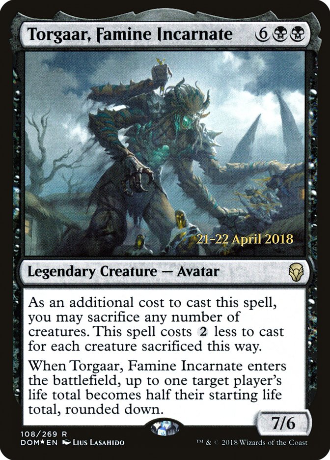 Torgaar, Famine Incarnate [Dominaria Prerelease Promos] | Shuffle n Cut Hobbies & Games