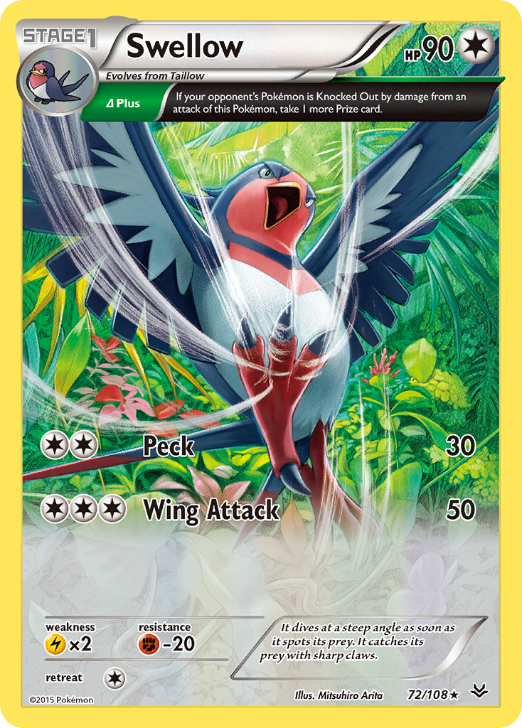 Swellow (72/108) [XY: Roaring Skies] | Shuffle n Cut Hobbies & Games