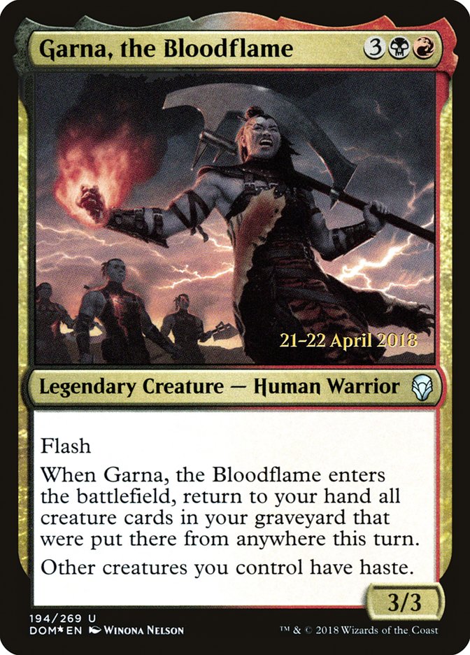 Garna, the Bloodflame [Dominaria Prerelease Promos] | Shuffle n Cut Hobbies & Games