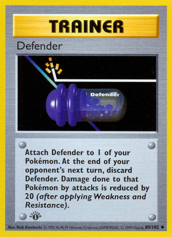 Defender (80/102) (Shadowless) [Base Set 1st Edition] | Shuffle n Cut Hobbies & Games