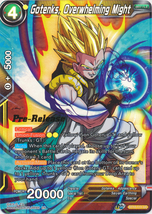 Gotenks, Overwhelming Might (BT10-111) [Rise of the Unison Warrior Prerelease Promos] | Shuffle n Cut Hobbies & Games