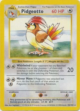 Pidgeotto (22/102) [Base Set Shadowless Unlimited] | Shuffle n Cut Hobbies & Games