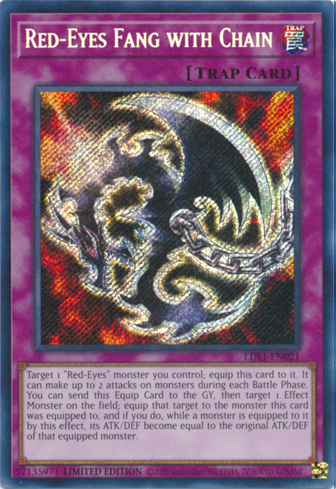 Red-Eyes Fang with Chain [LDS1-EN021] Secret Rare | Shuffle n Cut Hobbies & Games