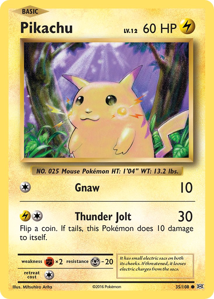 Pikachu (35/108) (Theme Deck Exclusive) (Cracked Ice Holo) [XY: Evolutions] | Shuffle n Cut Hobbies & Games