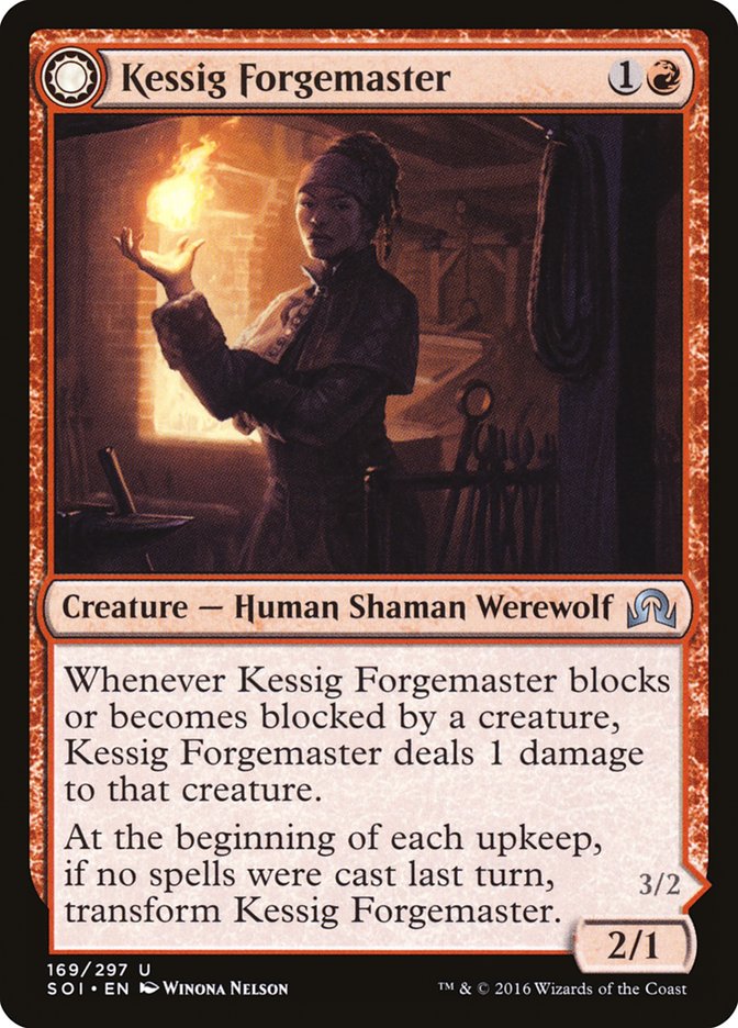 Kessig Forgemaster // Flameheart Werewolf [Shadows over Innistrad] | Shuffle n Cut Hobbies & Games