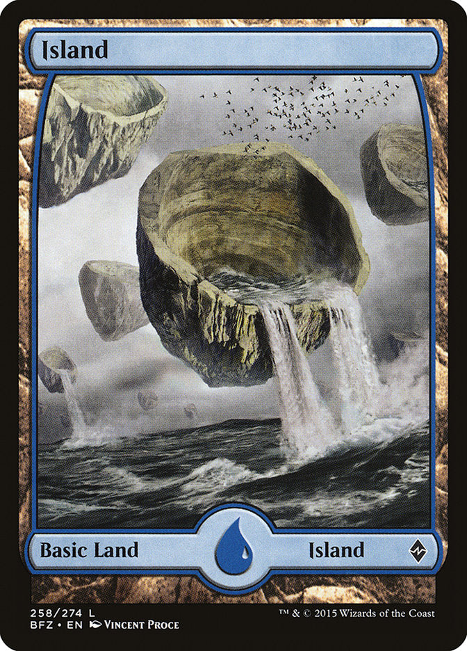 Island (258) (Full Art) [Battle for Zendikar] | Shuffle n Cut Hobbies & Games