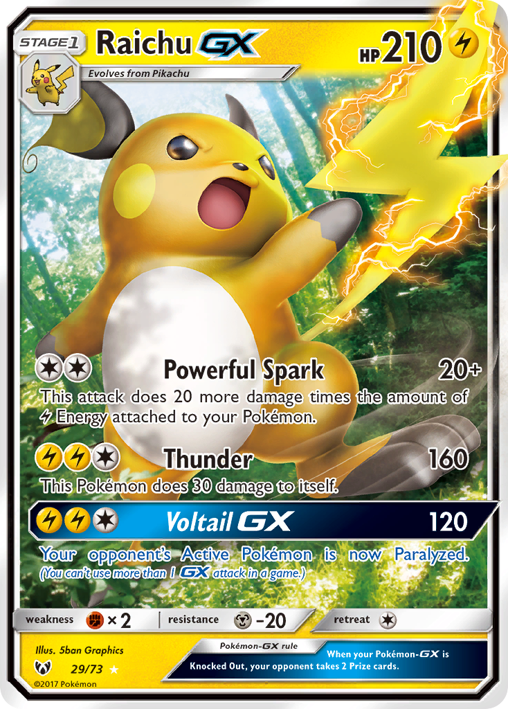 Raichu GX (29/73) [Sun & Moon: Shining Legends] | Shuffle n Cut Hobbies & Games