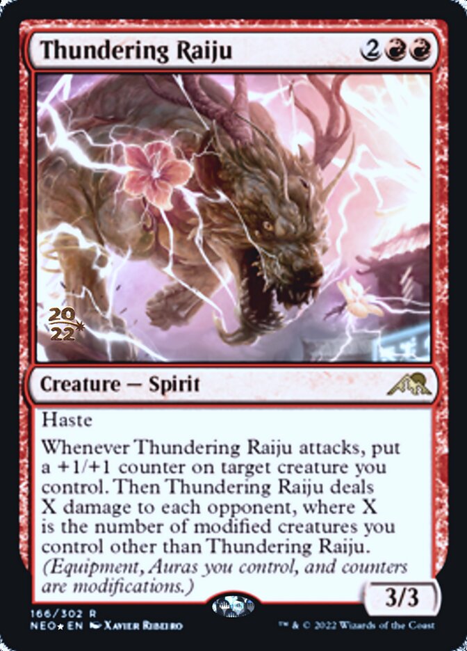 Thundering Raiju [Kamigawa: Neon Dynasty Prerelease Promos] | Shuffle n Cut Hobbies & Games