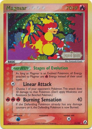 Magmar (21/92) (Stamped) [EX: Legend Maker] | Shuffle n Cut Hobbies & Games