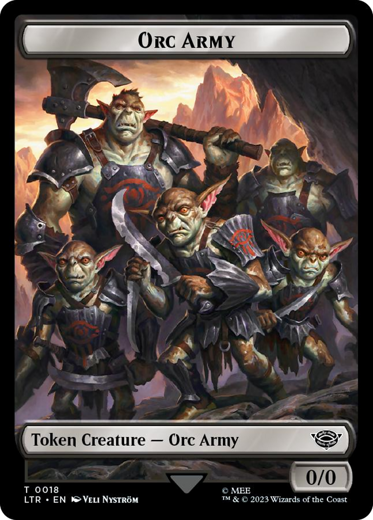 Orc Army (0018) // Food (0022) Double-Sided Token (Surge Foil) [The Lord of the Rings: Tales of Middle-Earth Tokens] | Shuffle n Cut Hobbies & Games