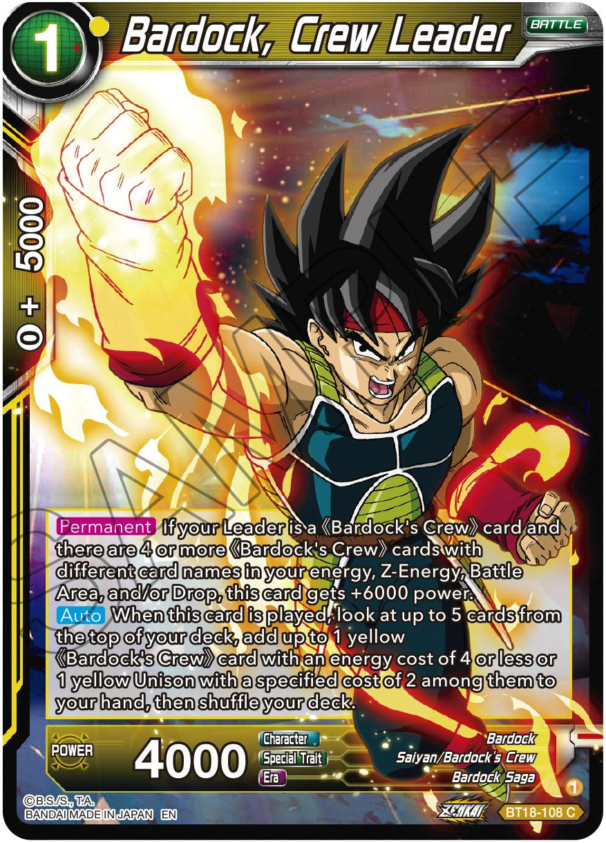 Bardock, Crew Leader (BT18-108) [Dawn of the Z-Legends] | Shuffle n Cut Hobbies & Games