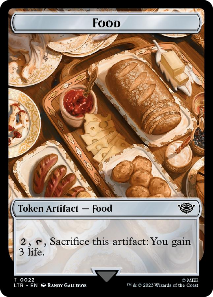 Human Soldier (0015) // Food (0022) Double-Sided Token (Surge Foil) [The Lord of the Rings: Tales of Middle-Earth Tokens] | Shuffle n Cut Hobbies & Games