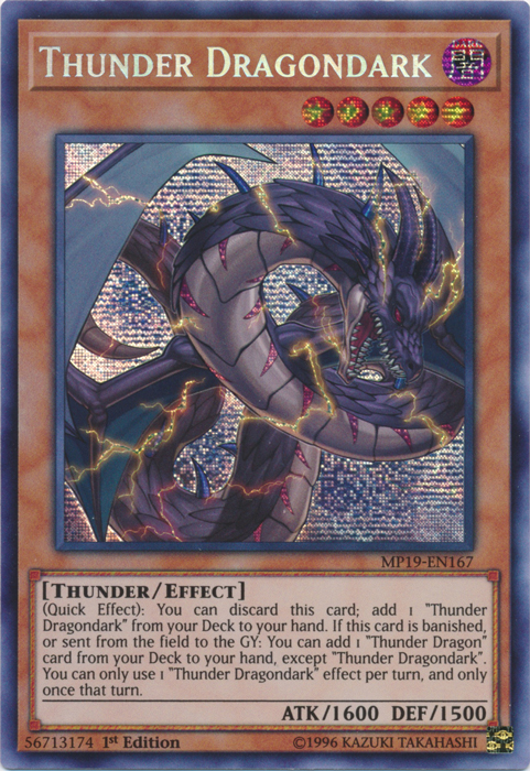 Thunder Dragondark [MP19-EN167] Prismatic Secret Rare | Shuffle n Cut Hobbies & Games