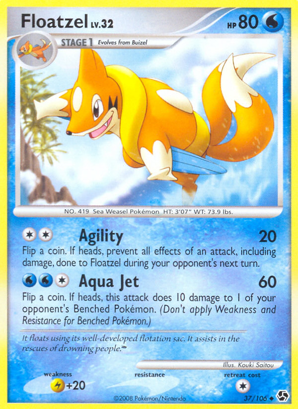 Floatzel (37/106) [Diamond & Pearl: Great Encounters] | Shuffle n Cut Hobbies & Games