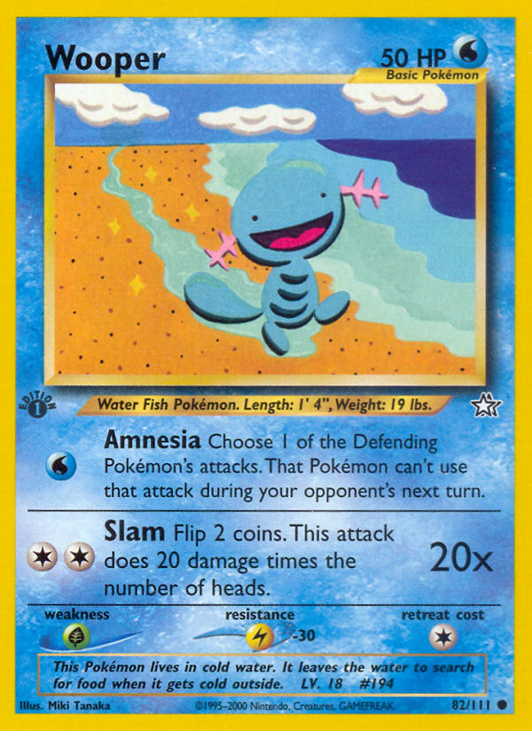 Wooper (82/111) [Neo Genesis 1st Edition] | Shuffle n Cut Hobbies & Games