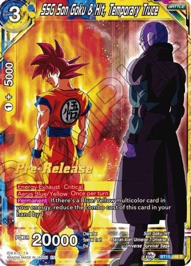 SSG Son Goku & Hit, Temporary Truce (BT15-146) [Saiyan Showdown Prerelease Promos] | Shuffle n Cut Hobbies & Games