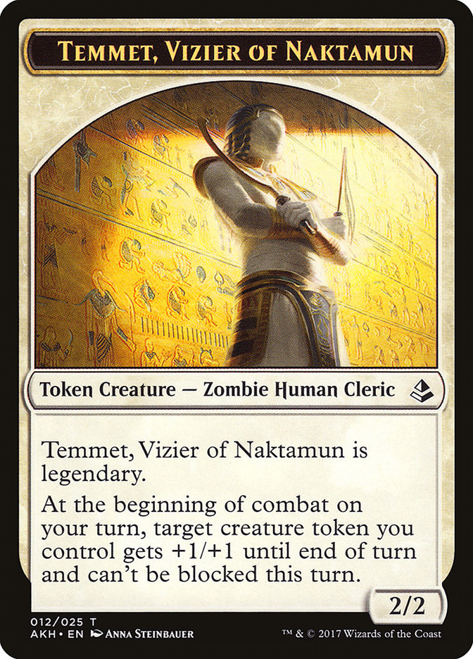 Temmet, Vizier of Naktamun // Zombie Double-Sided Token [Amonkhet Tokens] | Shuffle n Cut Hobbies & Games