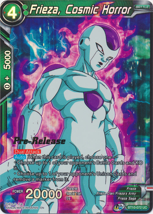 Frieza, Cosmic Horror (BT10-072) [Rise of the Unison Warrior Prerelease Promos] | Shuffle n Cut Hobbies & Games