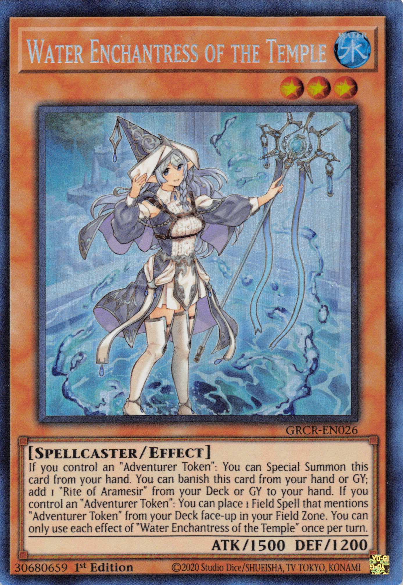 Water Enchantress of the Temple [GRCR-EN026] Collector's Rare | Shuffle n Cut Hobbies & Games