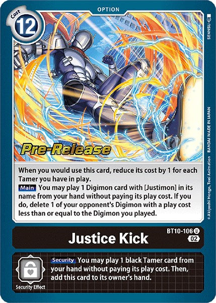 Justice Kick [BT10-106] [Xros Encounter Pre-Release Cards] | Shuffle n Cut Hobbies & Games