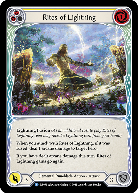 Rites of Lightning (Yellow) [ELE071] (Tales of Aria)  1st Edition Normal | Shuffle n Cut Hobbies & Games