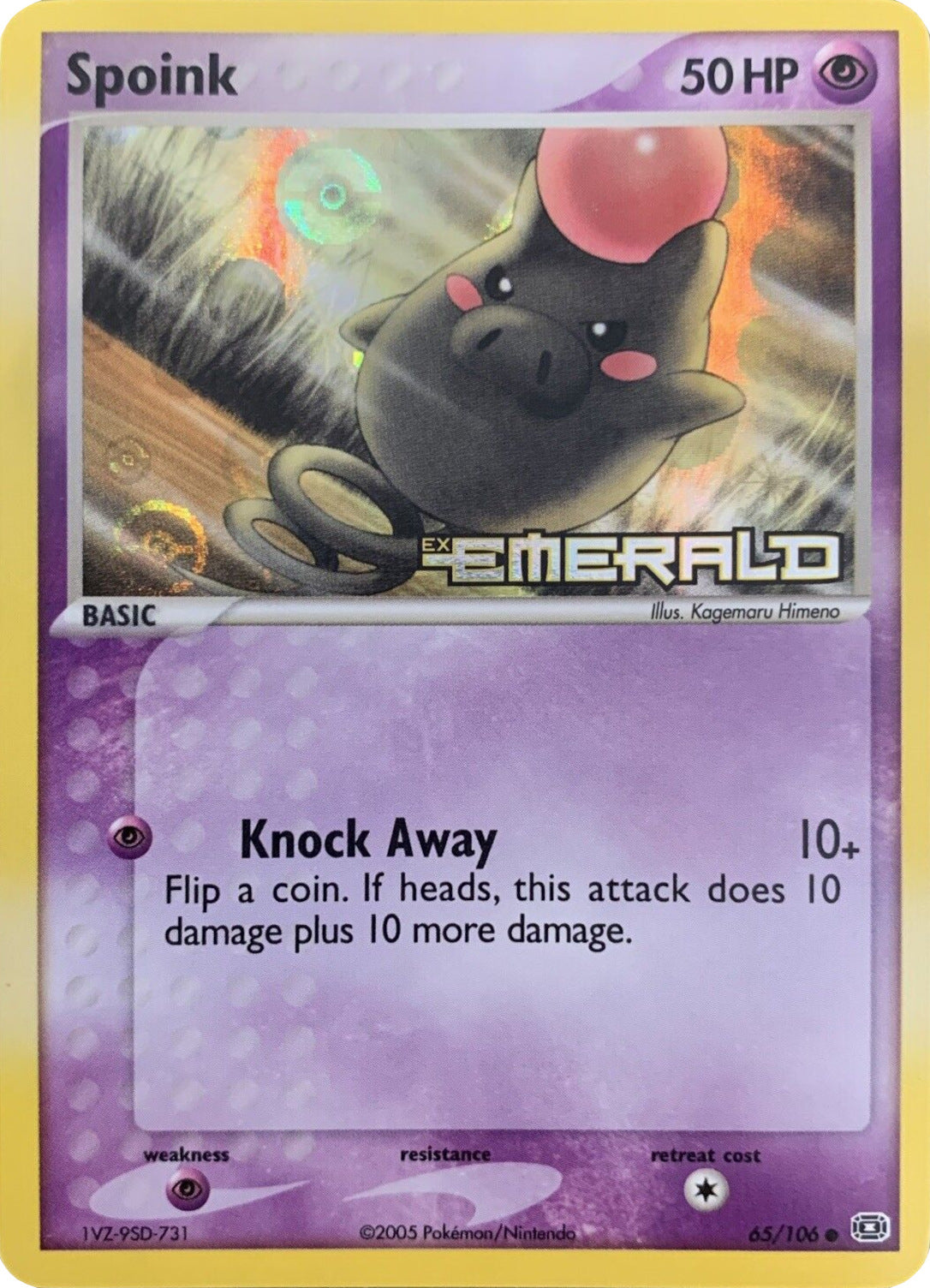 Spoink (65/106) (Stamped) [EX: Emerald] | Shuffle n Cut Hobbies & Games