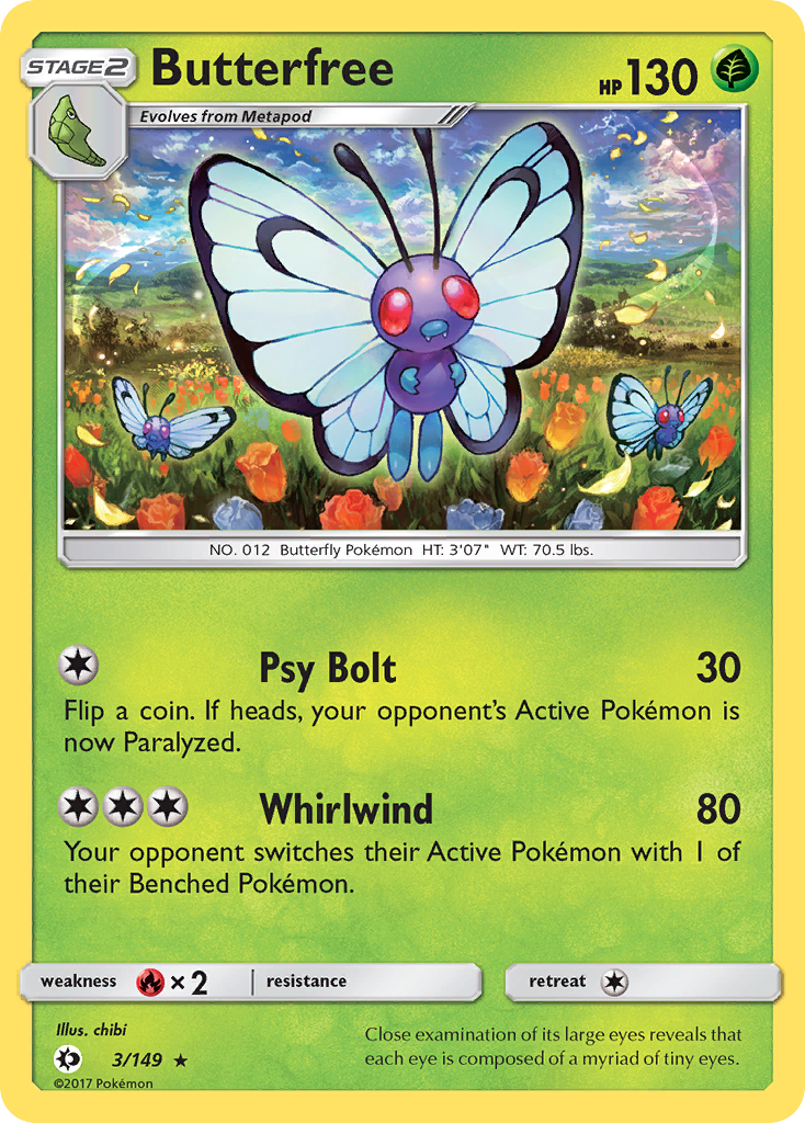 Butterfree (3/149) [Sun & Moon: Base Set] | Shuffle n Cut Hobbies & Games