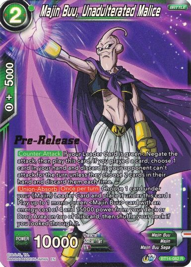 Majin Buu, Unadulterated Malice (BT14-082) [Cross Spirits Prerelease Promos] | Shuffle n Cut Hobbies & Games