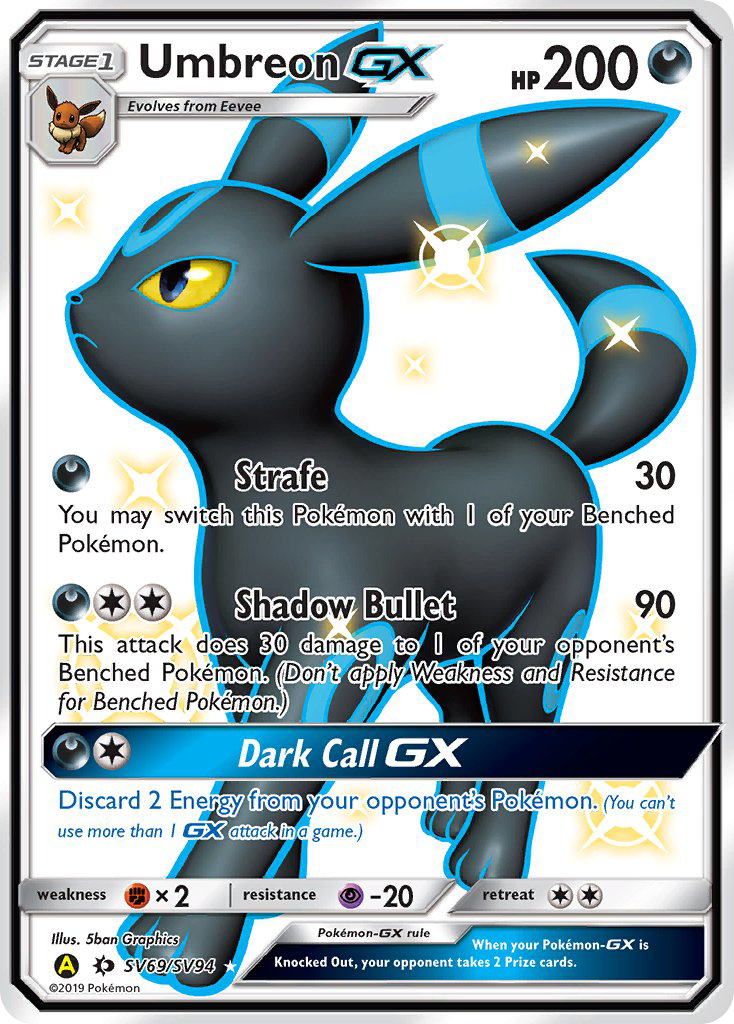 Umbreon GX (SV69/SV94) [Sun & Moon: Hidden Fates - Shiny Vault] | Shuffle n Cut Hobbies & Games