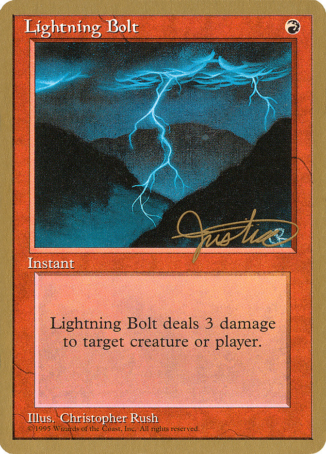 Lightning Bolt (Mark Justice) [Pro Tour Collector Set] | Shuffle n Cut Hobbies & Games