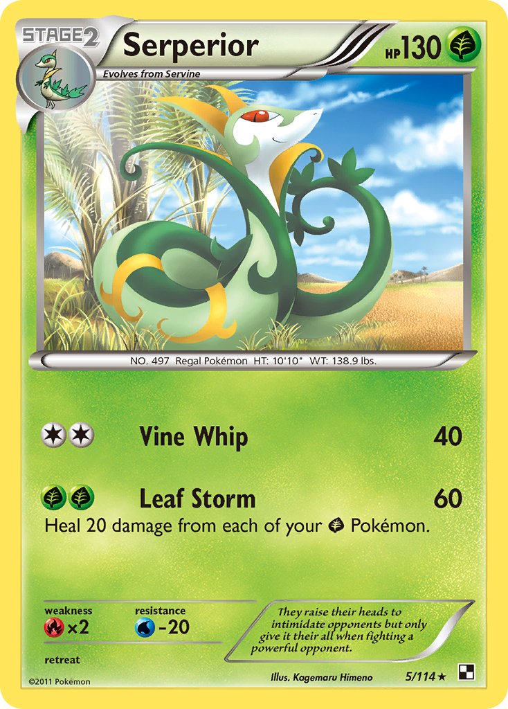 Serperior (5/114) (Cracked Ice Holo) (Theme Deck Exclusive) [Black & White: Base Set] | Shuffle n Cut Hobbies & Games