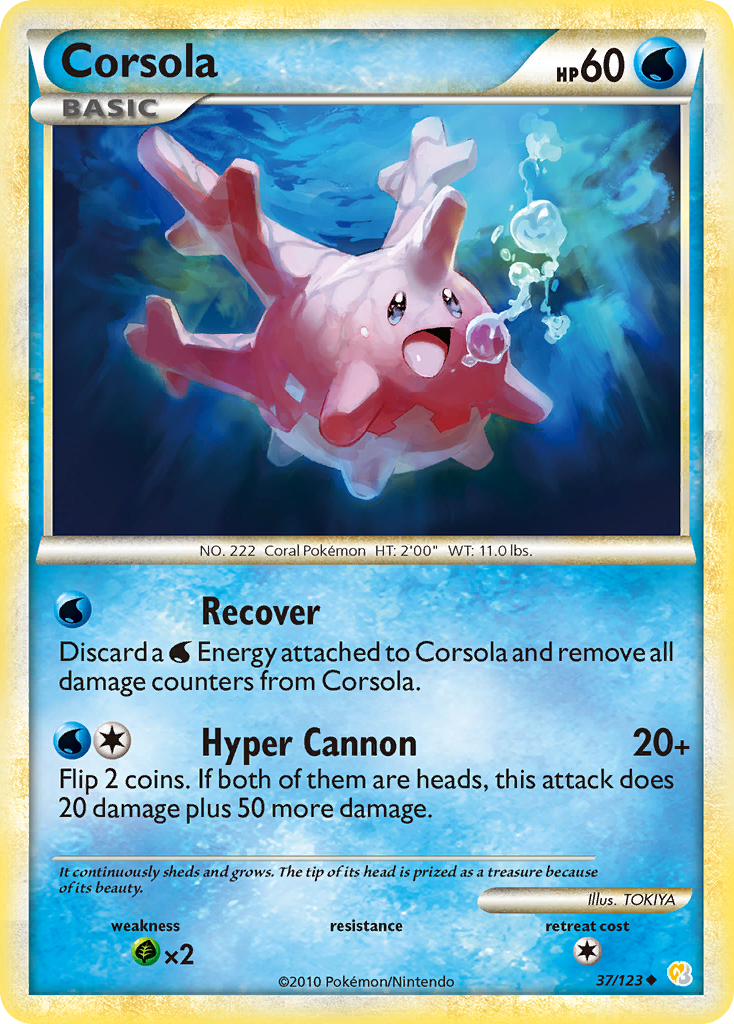 Corsola (37/123) [HeartGold & SoulSilver: Base Set] | Shuffle n Cut Hobbies & Games