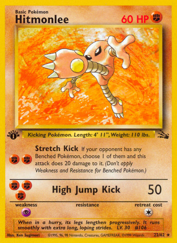 Hitmonlee (22/62) [Fossil 1st Edition] | Shuffle n Cut Hobbies & Games