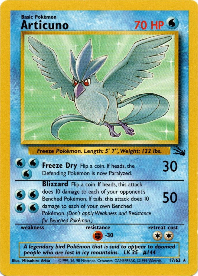 Articuno (17/62) [Fossil Unlimited] | Shuffle n Cut Hobbies & Games