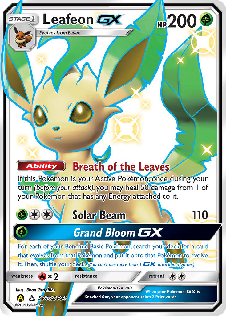 Leafeon GX (SV46/SV94) [Sun & Moon: Hidden Fates - Shiny Vault] | Shuffle n Cut Hobbies & Games