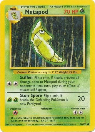 Metapod (54/102) [Base Set Unlimited] | Shuffle n Cut Hobbies & Games