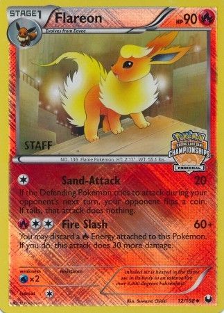 Flareon (12/108) (Regional Championship 2013 Promo Staff) [Black & White: Dark Explorers] | Shuffle n Cut Hobbies & Games